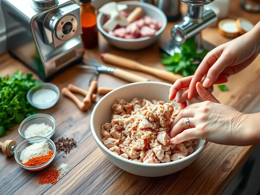 making chiken sausage flavors